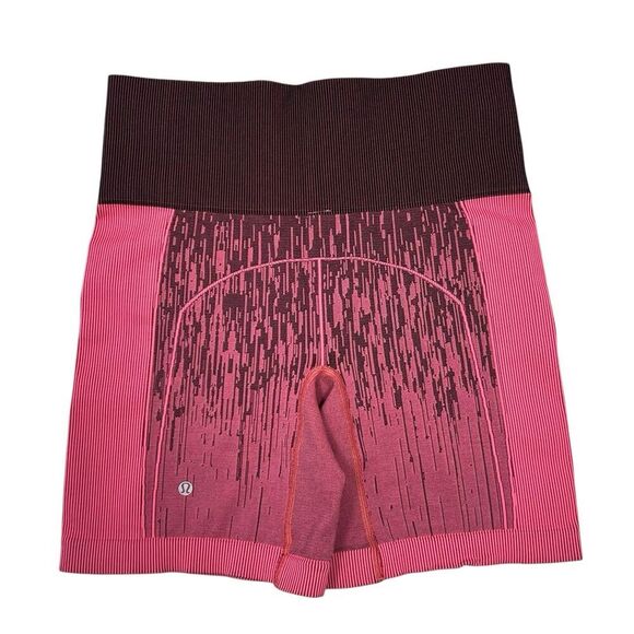 Lululemon Sculpt Short Electric Coral Pink Black seamless all sport High Waist 6 - Picture 1 of 10
